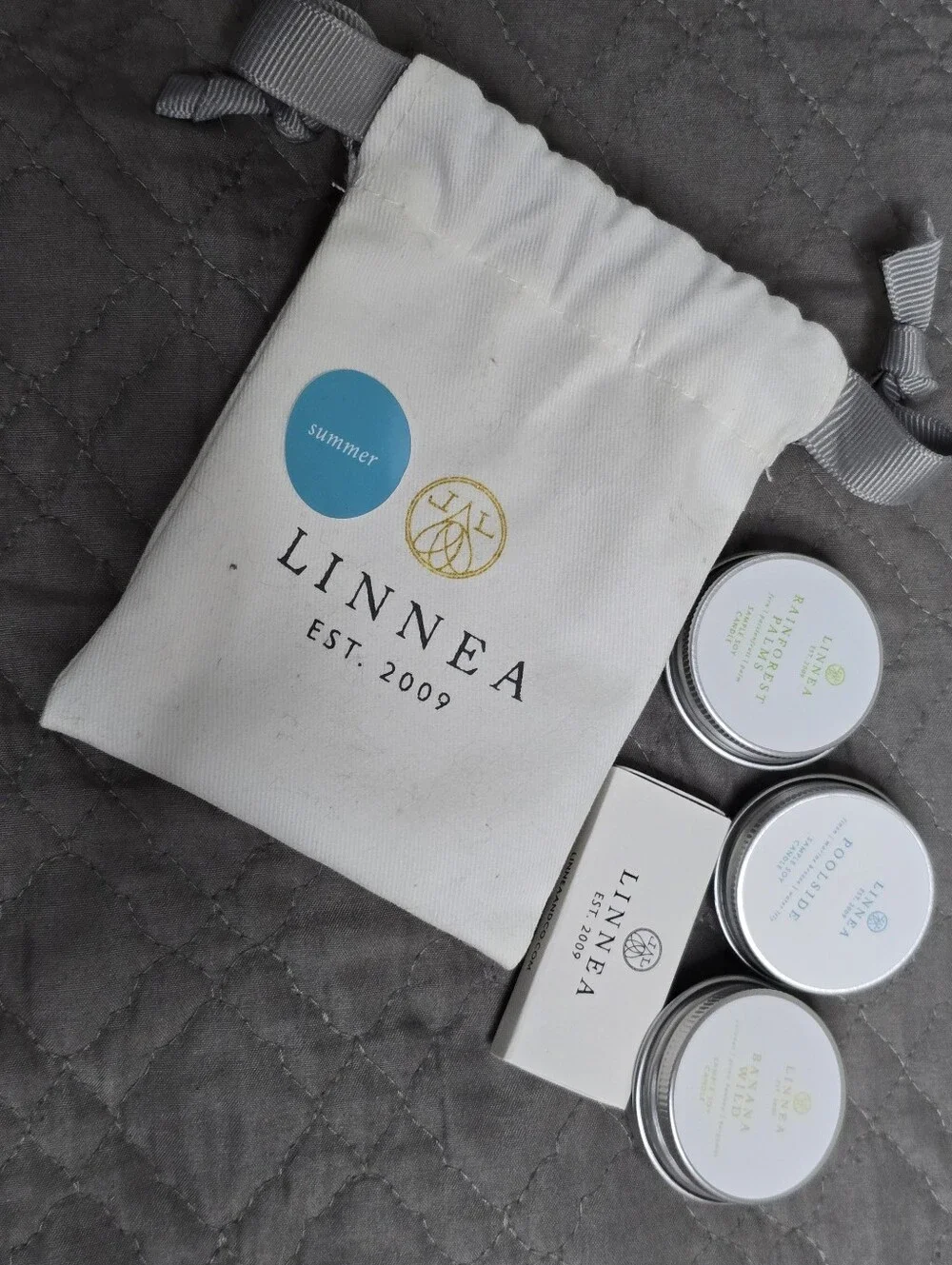 NWT LINNEA Summer Escape 3-Candle Discovery Set + Matches & Pouch